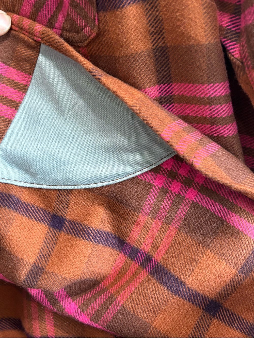 Duluth Trading Co Brown and Hot Pink Plaid Folklore Flannel Shirt - Picture 4 of 6